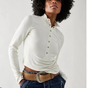 Free People We The Free White Piper Henley